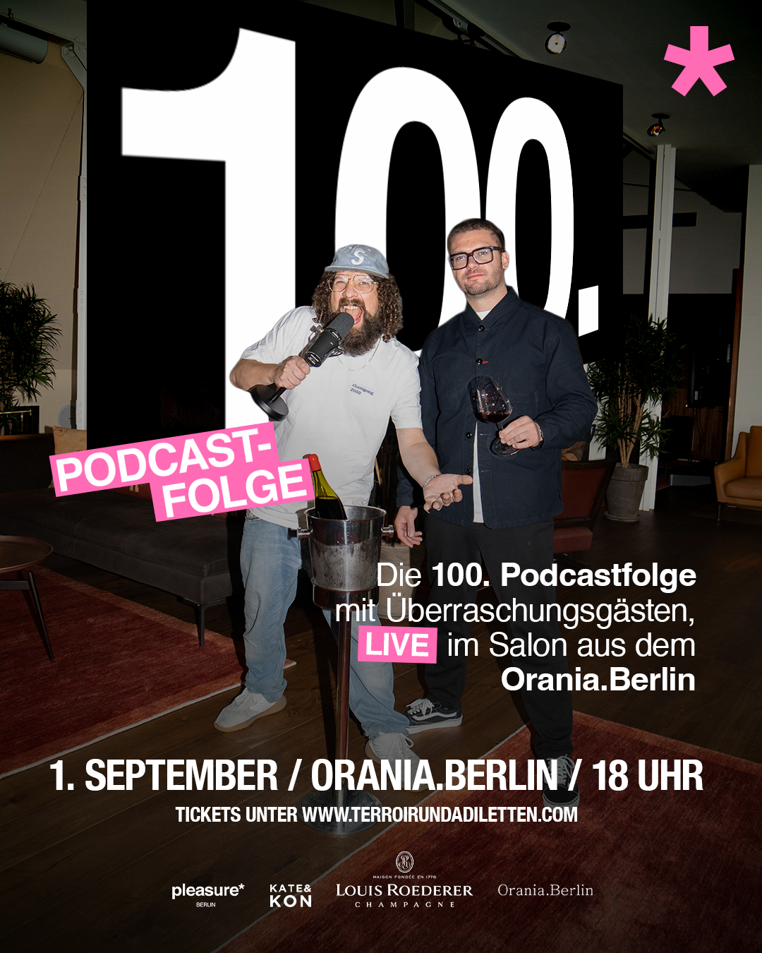 Ticket für die 100. Folge Terroir und Adiletten - Live im Hotel Orania
